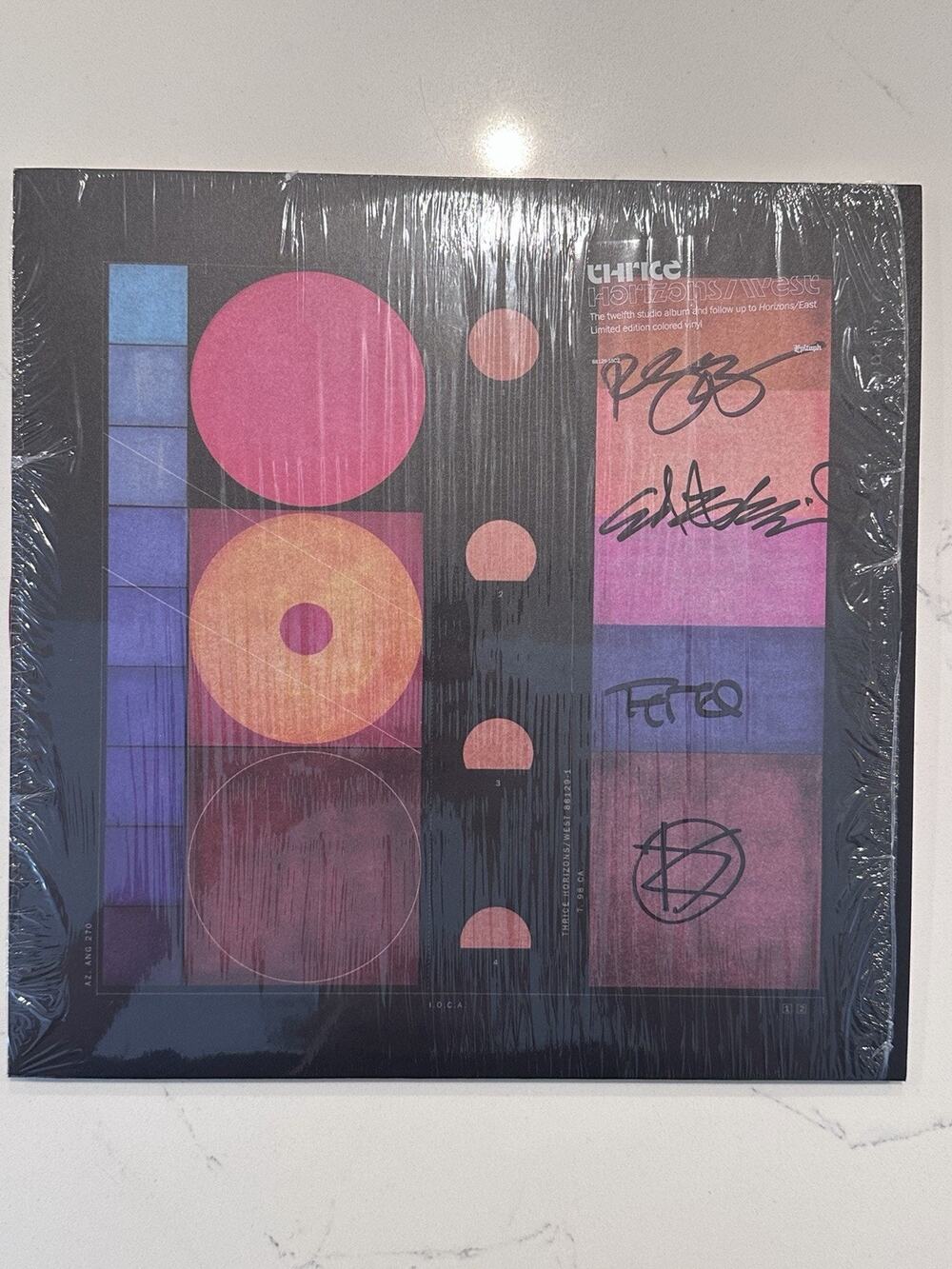 SIGNED COVER - Thrice - Horizons West - Opaque Maroon Vinyl LP AUTOGRAPHED